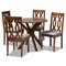 Baxton Studio Callie Grey Upholstered and Walnut Wood 5-Piece Dining Set 170-9878-10891 - alternate 1